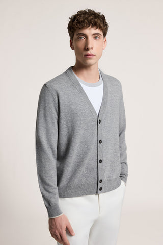 Merino wool and cashmere cardigan