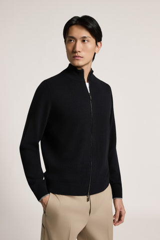 Wool and cashmere full-zip cardigan
