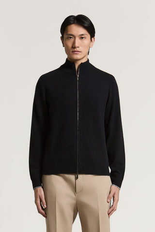 Wool and cashmere full-zip cardigan