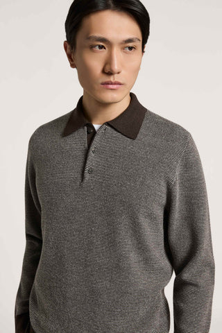 Wool and cashmere yarn polo shirt 2 / 3