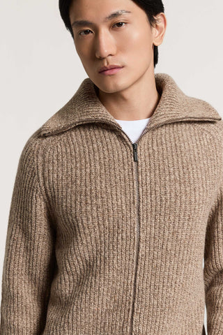 Wool and cashmere full-zip sweater