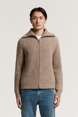 Wool and cashmere full-zip sweater