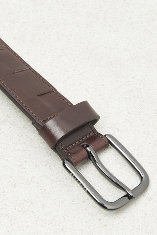 Braided leather belt