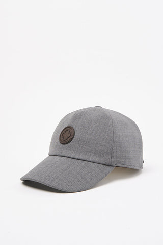 Technical wool gabardine baseball cap