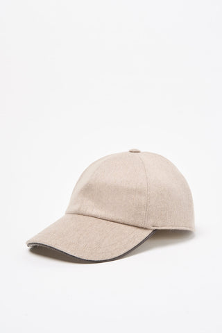 Wool and cashmere felt baseball cap