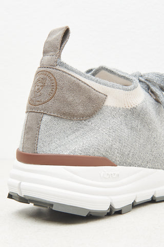 Fabric and real leather sneakers