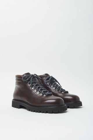 Leather hiking boots
