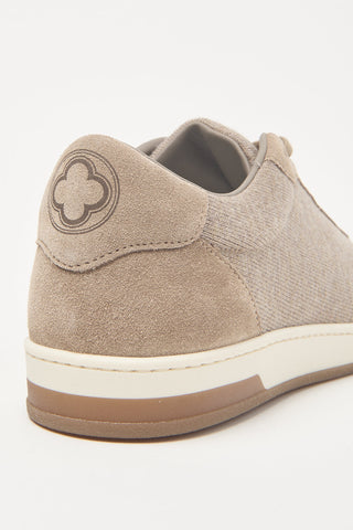 Knit and suede sneakers