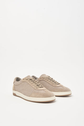 Knit and suede sneakers