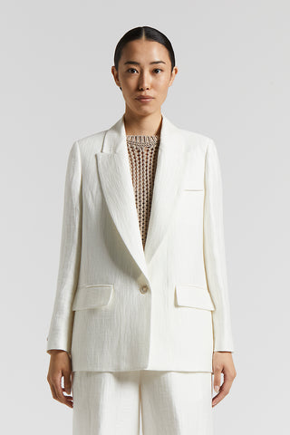 Single-breasted blazer in pure linen gabardine