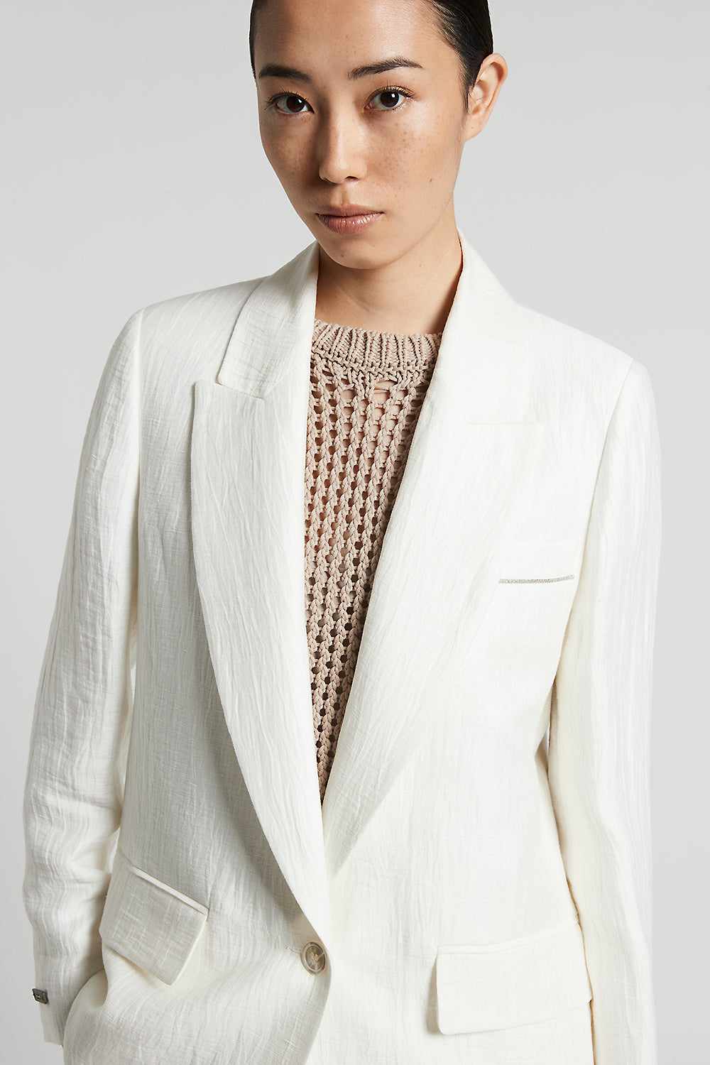 ジャケット PESERICO Lurex single-breasted blazer (A01137D03359 962) Lurex wool flannel blazer | Peserico US
