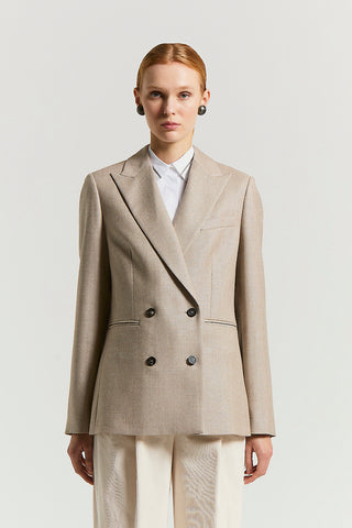 Micro-houndstooth lurex wool blazer