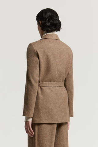 Belted wool and Lurex blazer