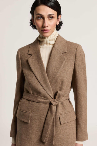 Belted wool and Lurex blazer