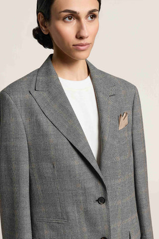 Single-breasted pure wool flannel blazer