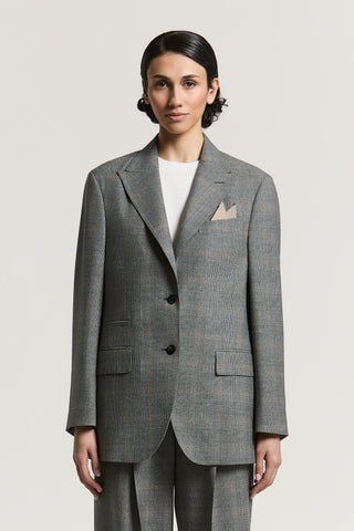 Single-breasted pure wool flannel blazer