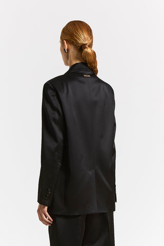 Viscose/wool satin blazer