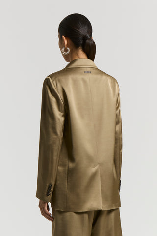 Viscose/wool satin blazer