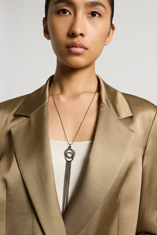 Viscose/wool satin blazer