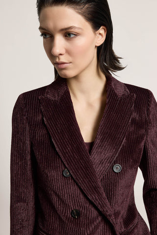 Double-breasted blazer in mixed-wale corduroy