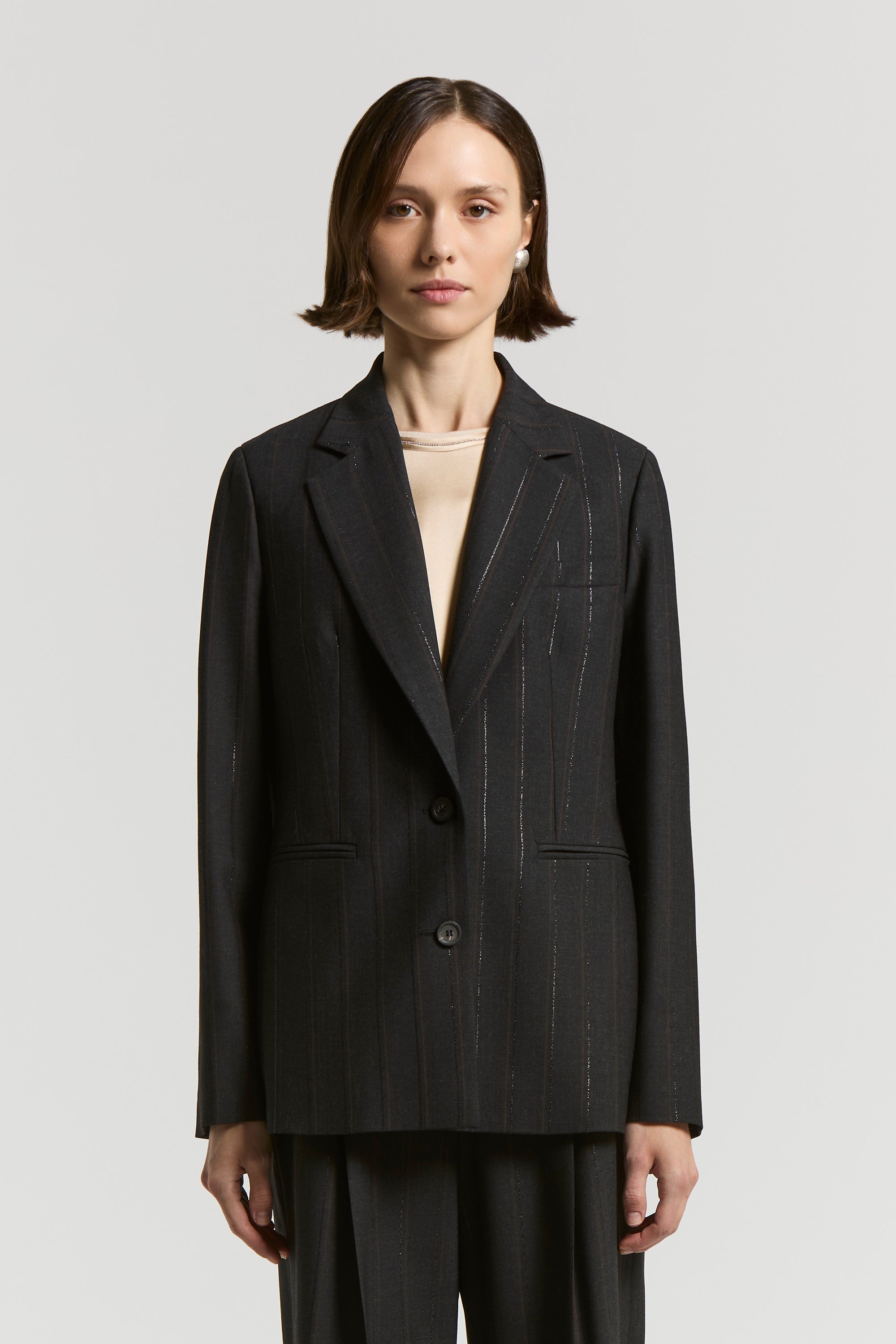 ジャケット PESERICO SS25 Stretch viscose cady blazer (S01905 061) Peserico Woman | Peserico US