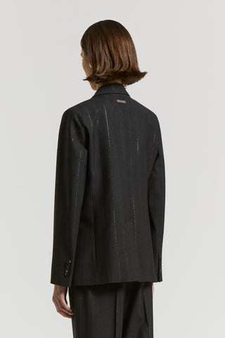 Lurex and stretch wool blazer