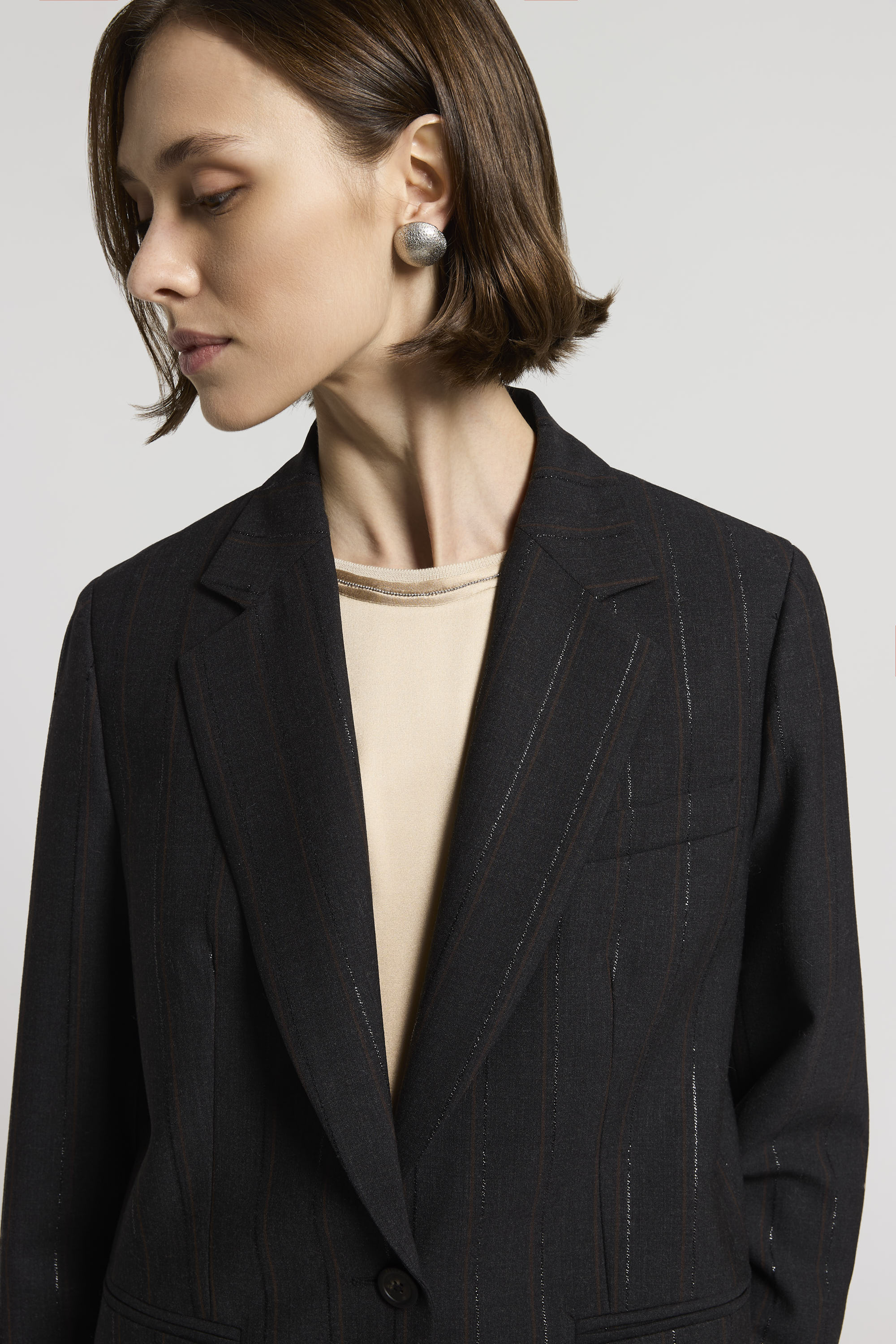 ジャケット PESERICO SS25 Stretch viscose cady blazer (S01905 061) Peserico Woman | Peserico US
