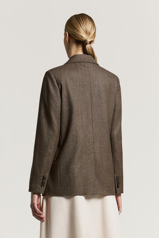 Single-breasted blazer in jaspé wool canvas