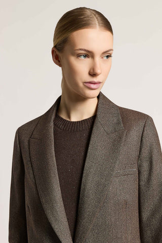 Single-breasted blazer in jaspé wool canvas