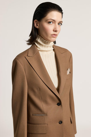 Single-breasted wool flannel blazer