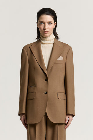 Single-breasted wool flannel blazer