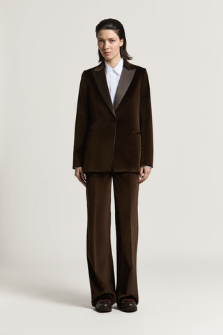 Cotton velvet blazer with satin lapels
