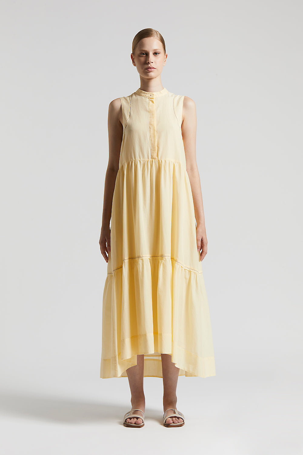 Pure cotton voile long dress | Peserico US