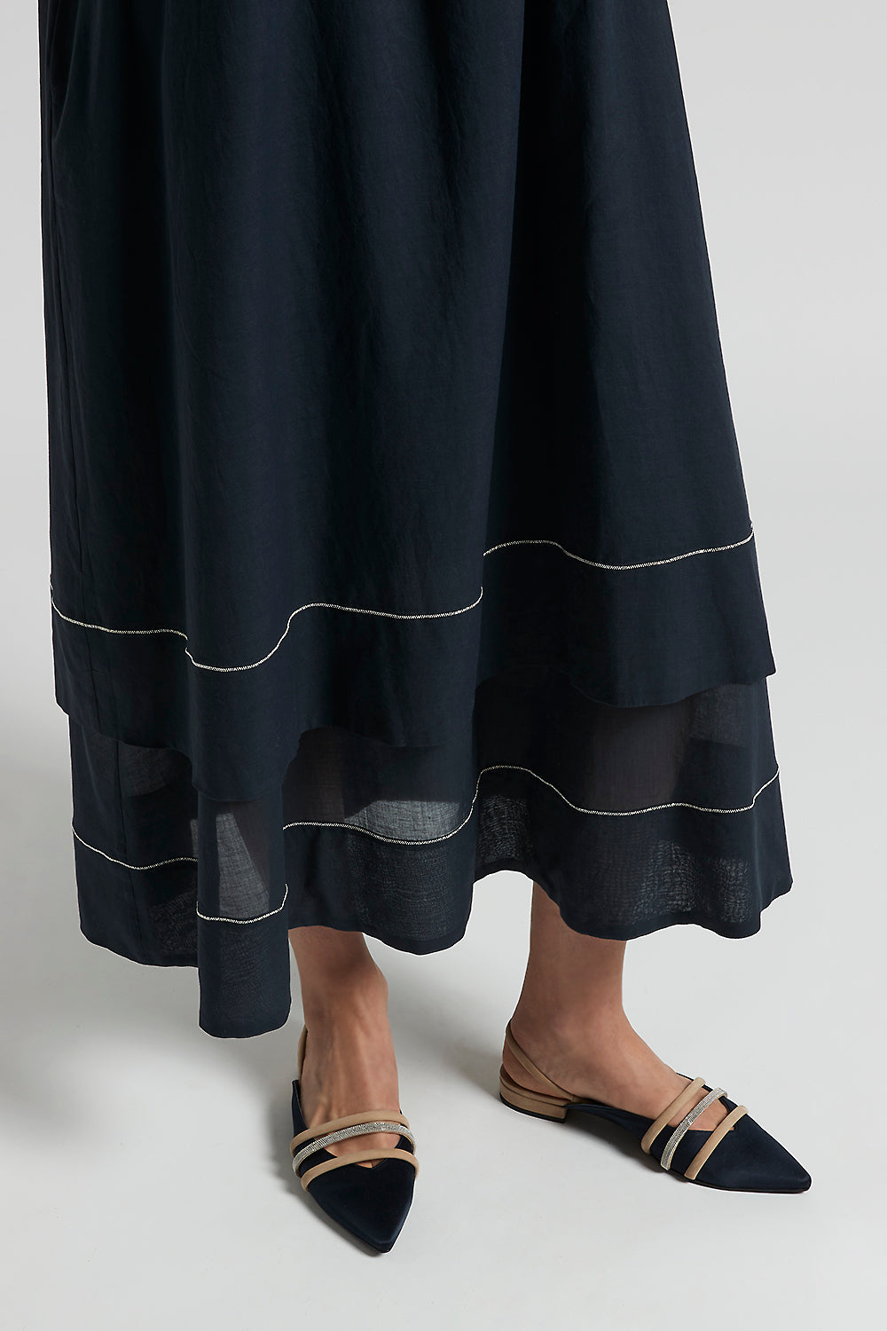 Pure cotton voile long dress | Peserico US