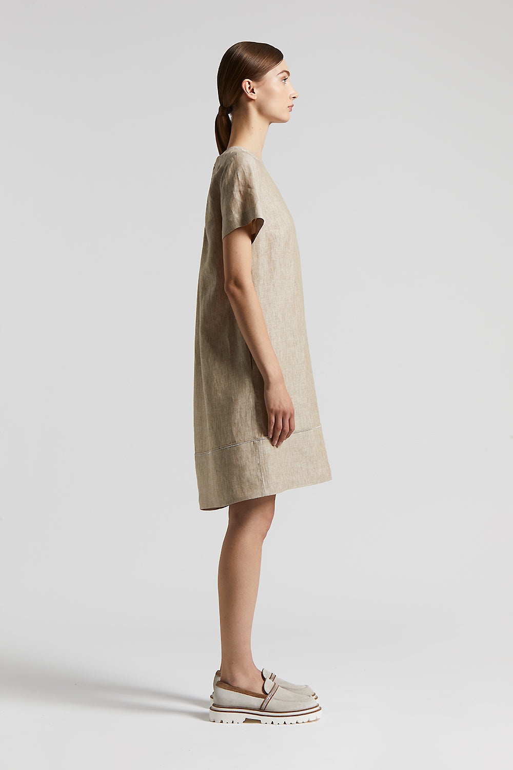 Bi-material midi dress | Peserico US