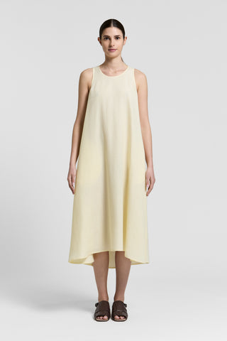 Sleeveless pure linen dress