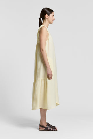 Sleeveless pure linen dress
