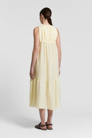 Sleeveless pure linen dress
