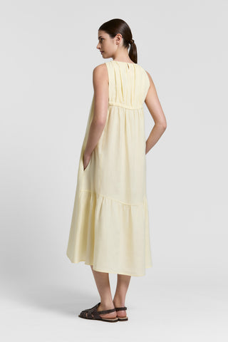 Sleeveless pure linen dress