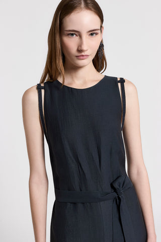 Viscose linen twill jumpsuit