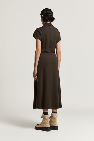 Wool and viscose jersey midi dress