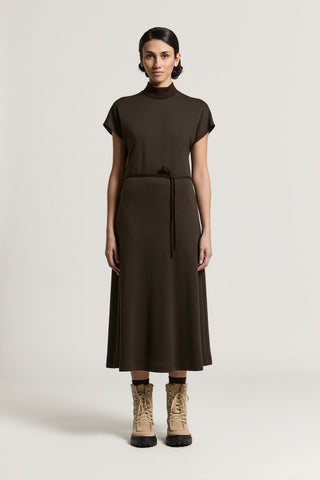 Wool and viscose jersey midi dress