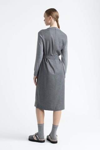 Viscose and wool flannel midi dress