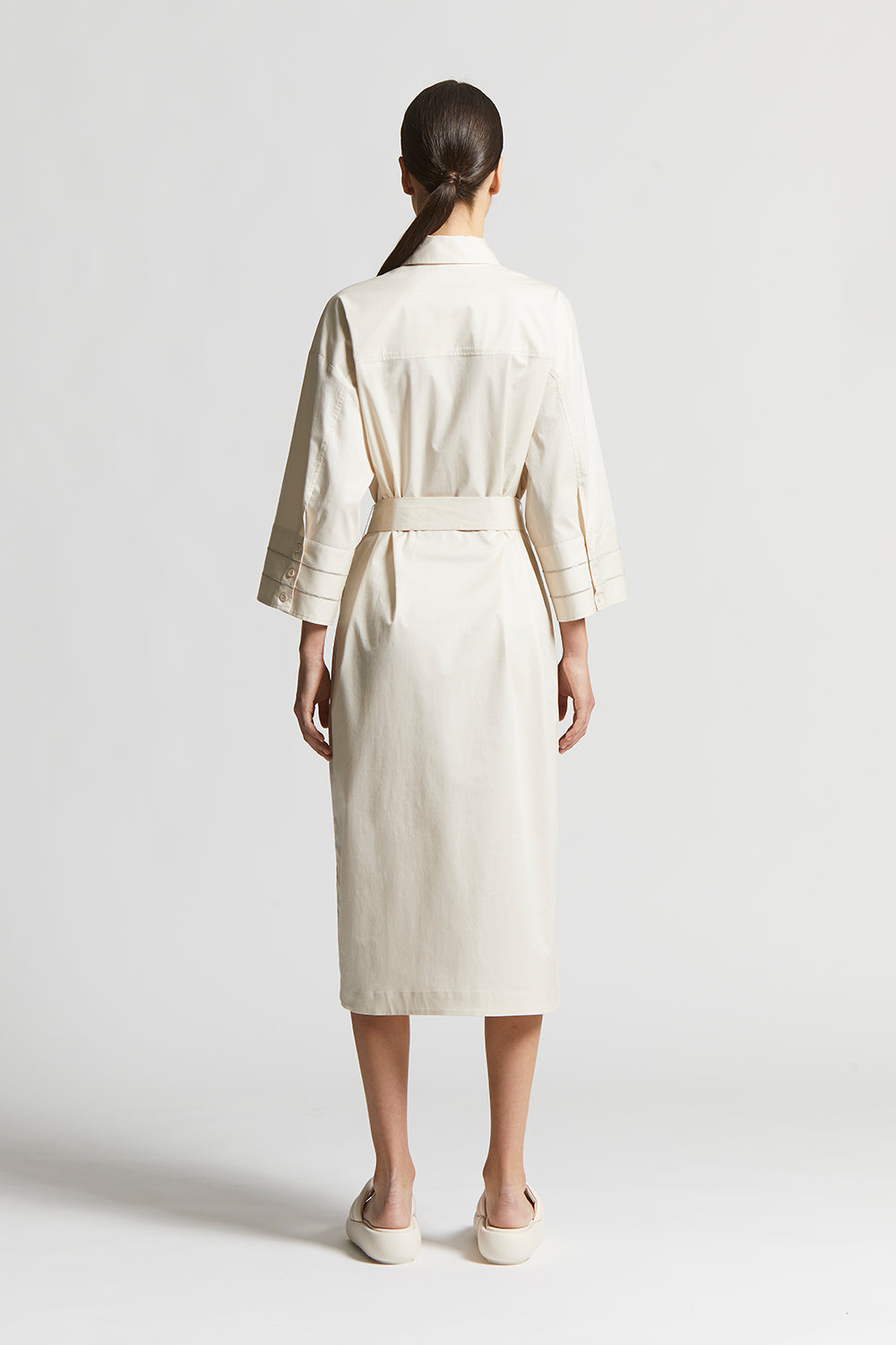 ワンピース PESERICO Light stretch cotton satin chemisier dress Chemisier dress in light stretch cotton satin | Peserico US