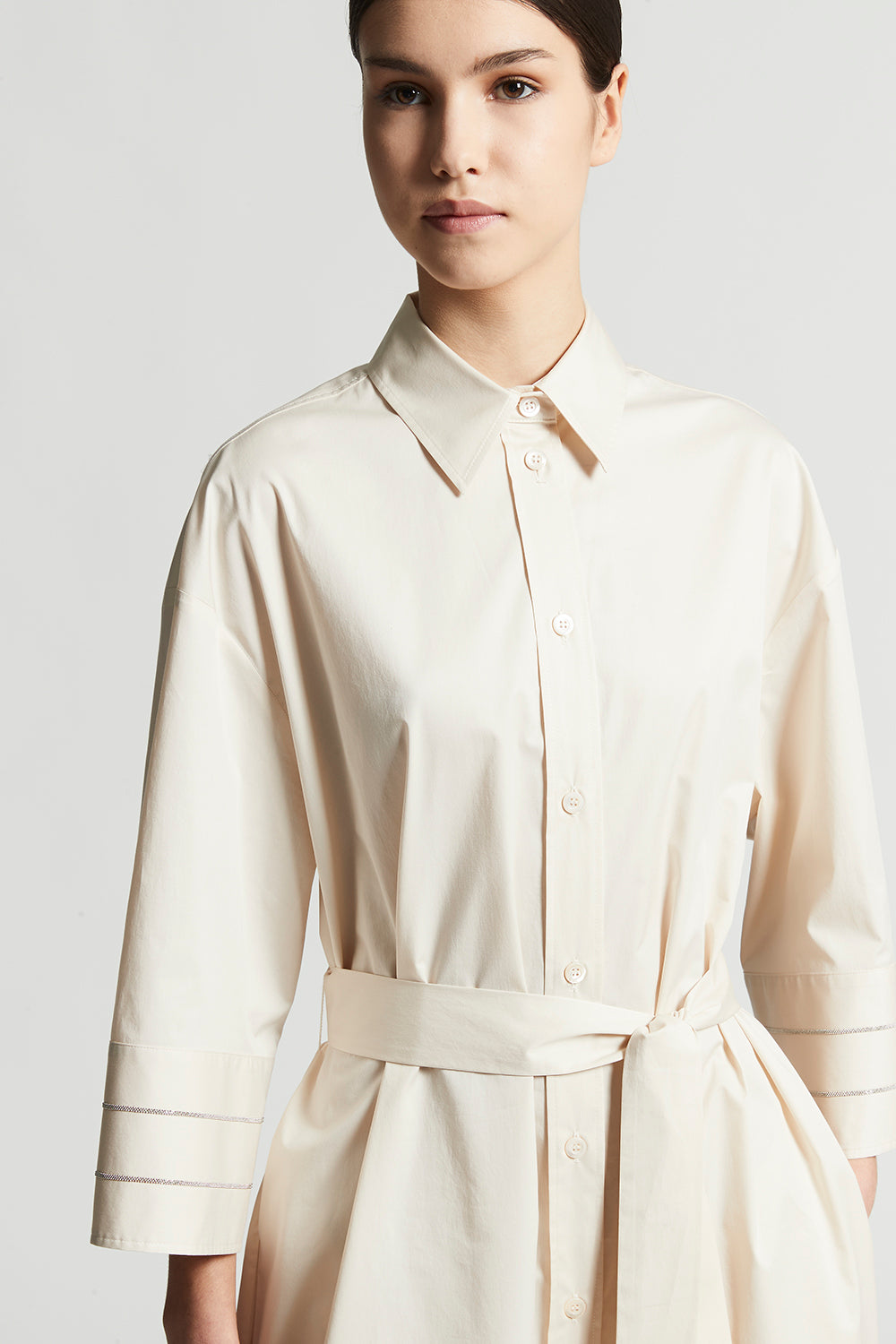 パーティードレス PESERICO Light stretch cotton satin chemisier dress Chemisier dress in light stretch cotton satin | Peserico US