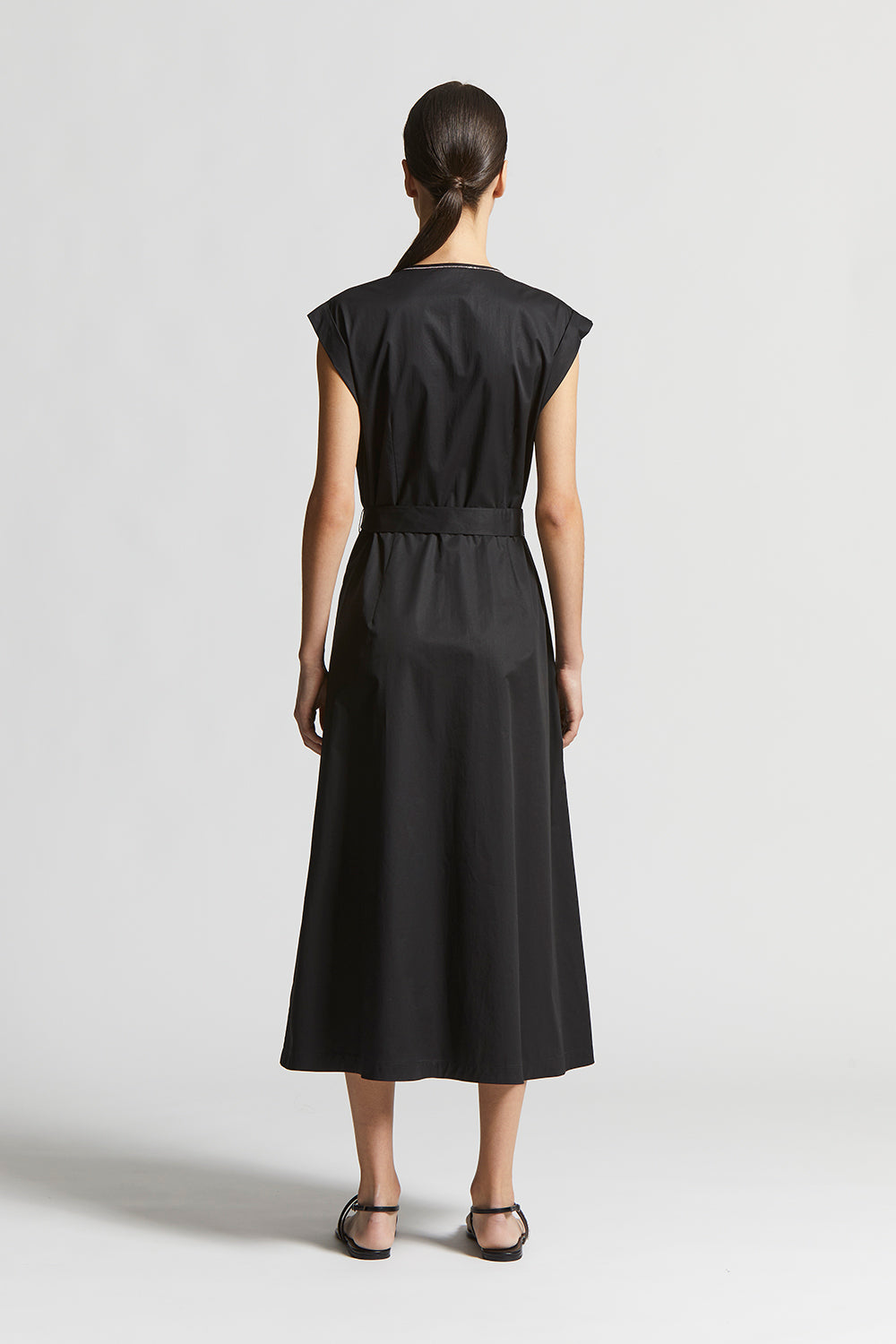 Light stretch cotton satin dress | Peserico US