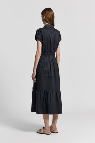 Short-sleeved sail-hand cotton dress