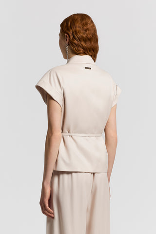 Viscose-cuprous diagonal-weave vest