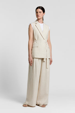 Pinstriped waistcoat in pure linen