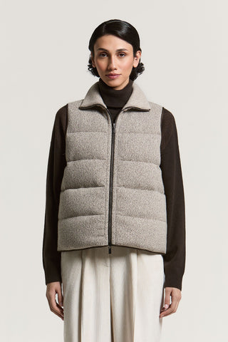 Wool and cashmere down vest